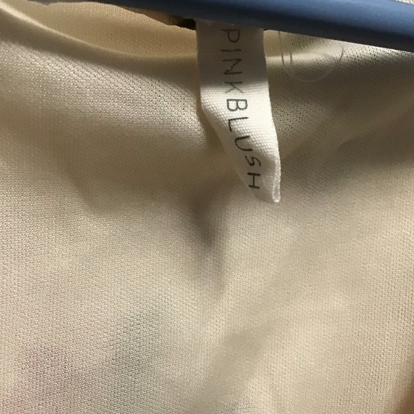 PinkBlush Cream V-Neck Dress - Picture 3 of 6